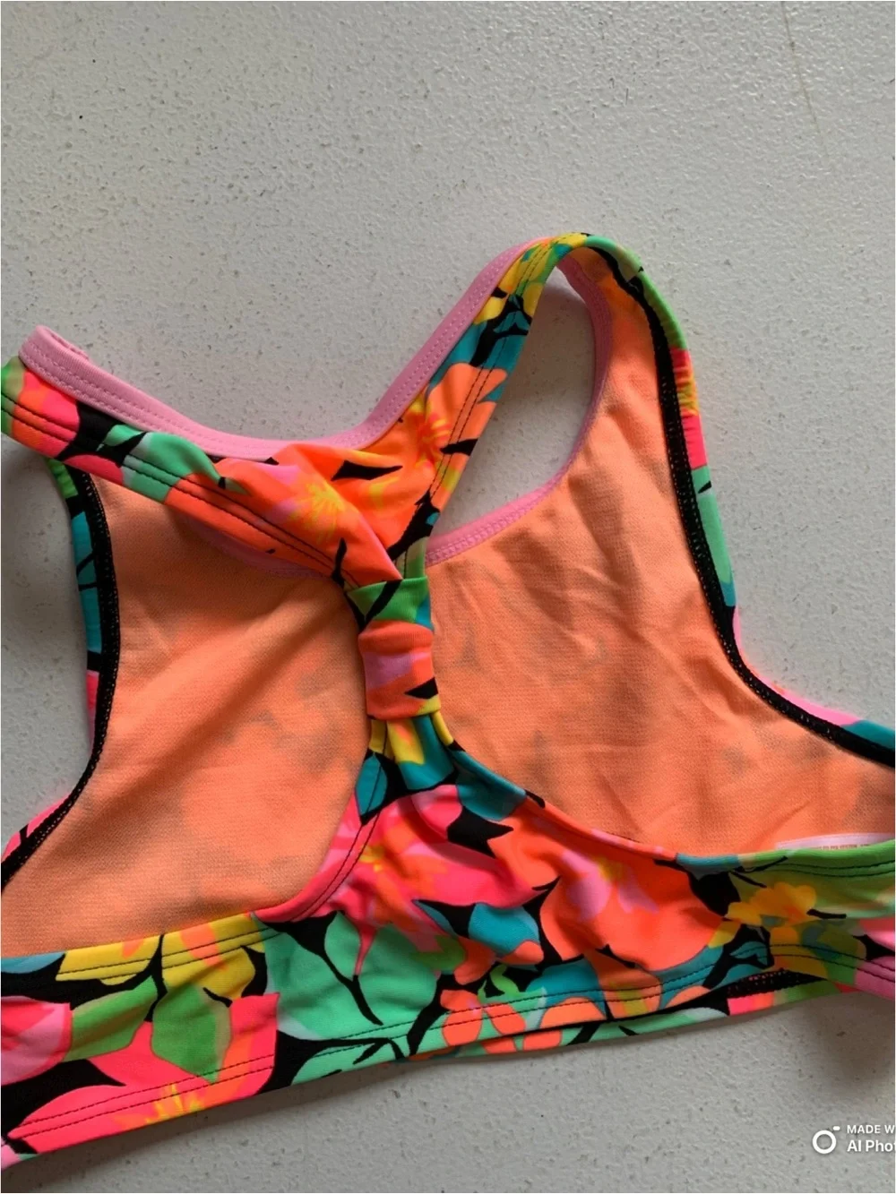 Cat & Jack / Art Class Girls 2-Piece Neon Floral Bikini Set Size Medium NWT